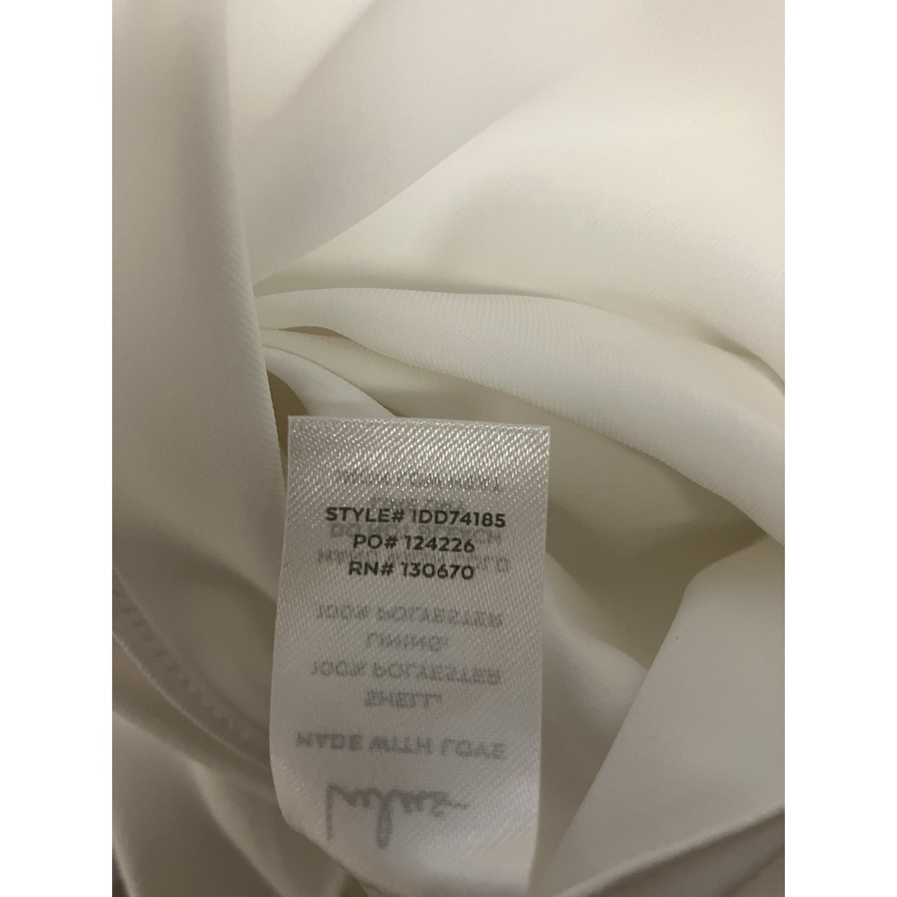 LULUS White Reinette Party Lightly Pleated Tulip Split V Neck Slip Dress Large - Picture 7 of 11